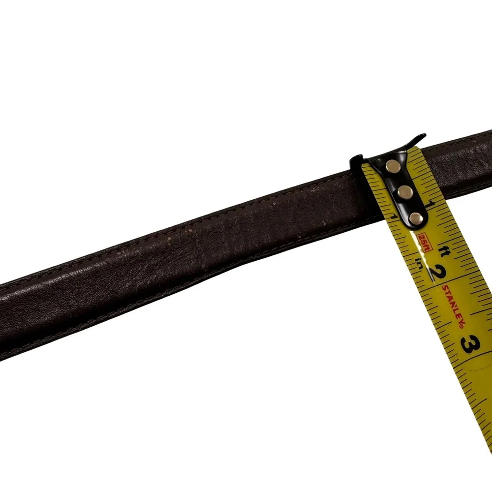 Neil Martin Mens Dark Brown Genuine Leather Belt Solid Brass Buckle 34/35‎